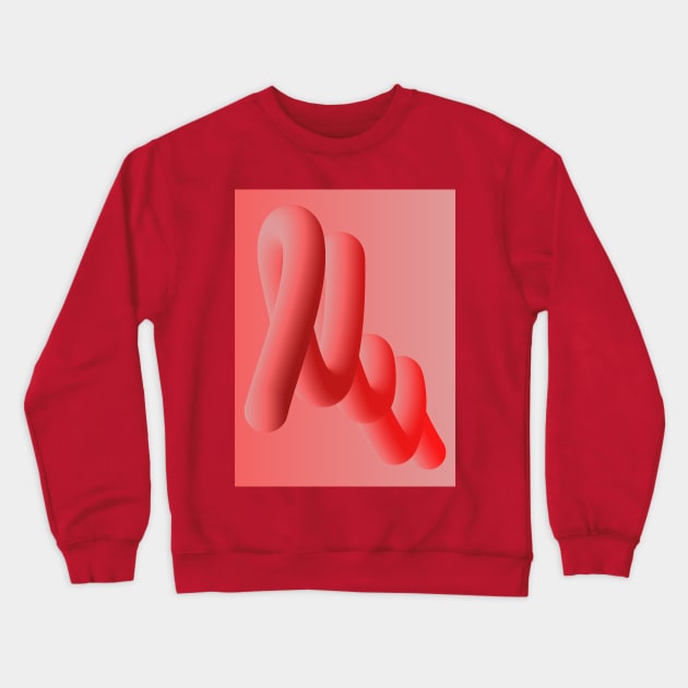 Fluid geometric red shape. Abstract worm Crewneck Sweatshirt by Flametric